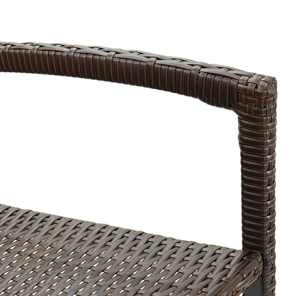 5 Piece Garden Bar Set Brown Solid Wood Acacia and Poly Rattan Price