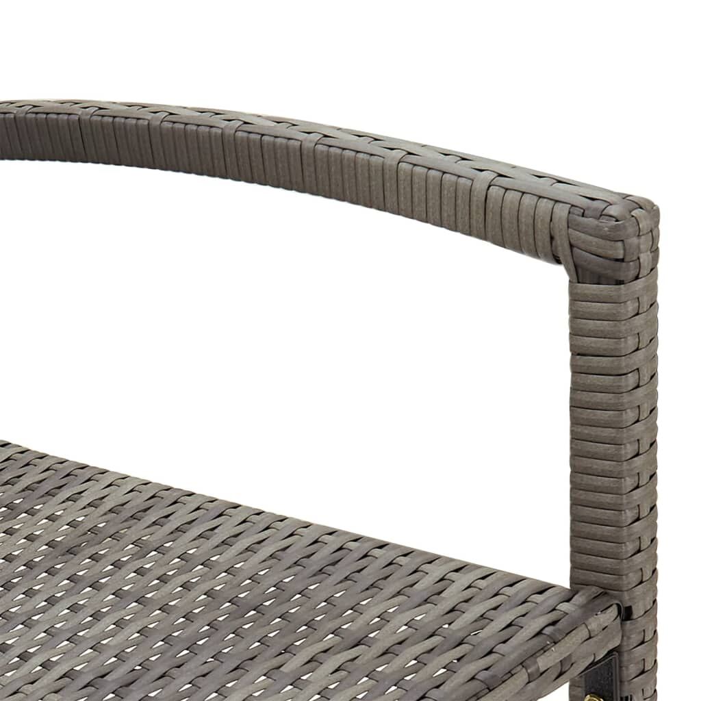 5 Piece Garden Bar Set Grey Solid Wood Acacia and Poly Rattan Price