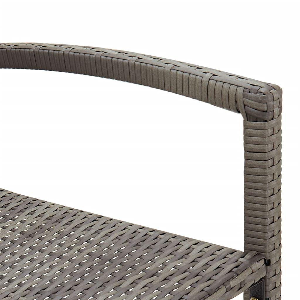 7 Piece Garden Bar Set Grey Solid Wood Acacia and Poly Rattan Price