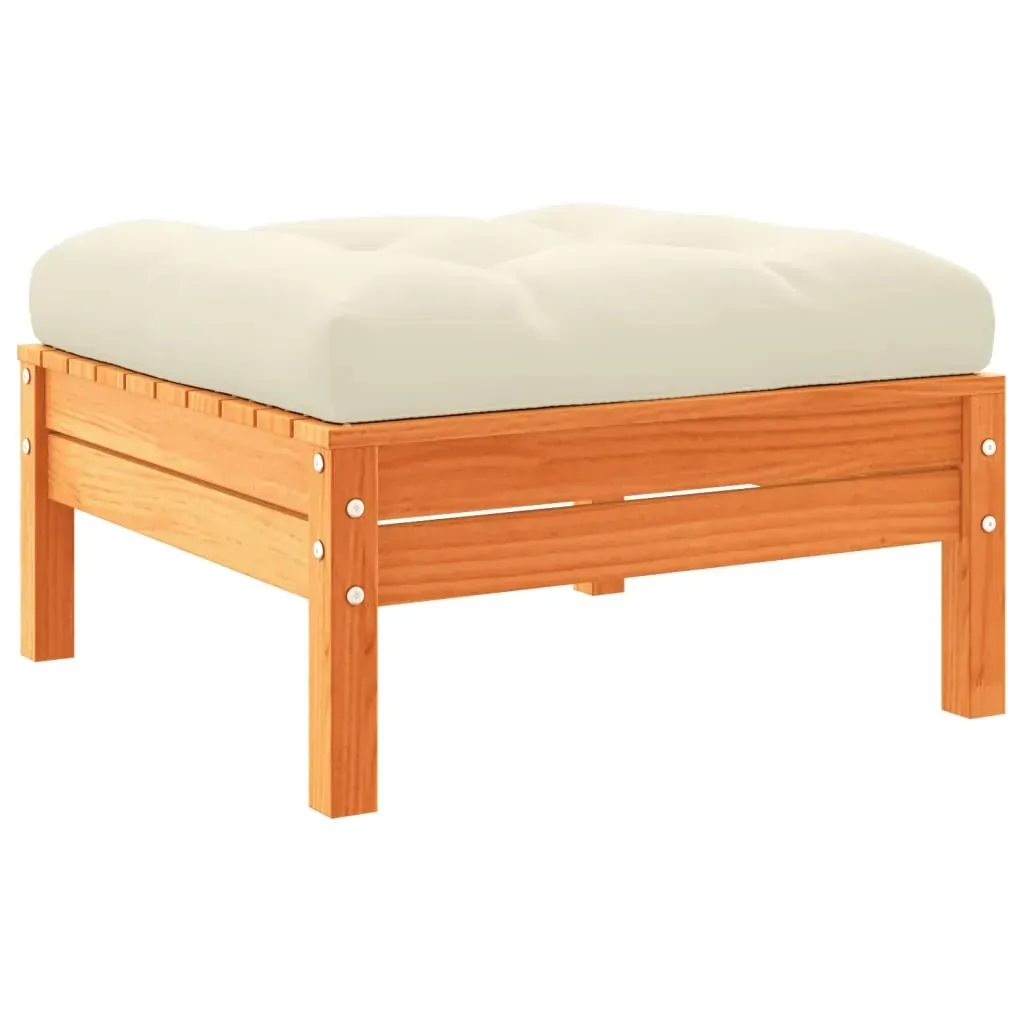 7 Piece Garden Sofa Set with Cushions Wax Brown Solid Wood Pine Price