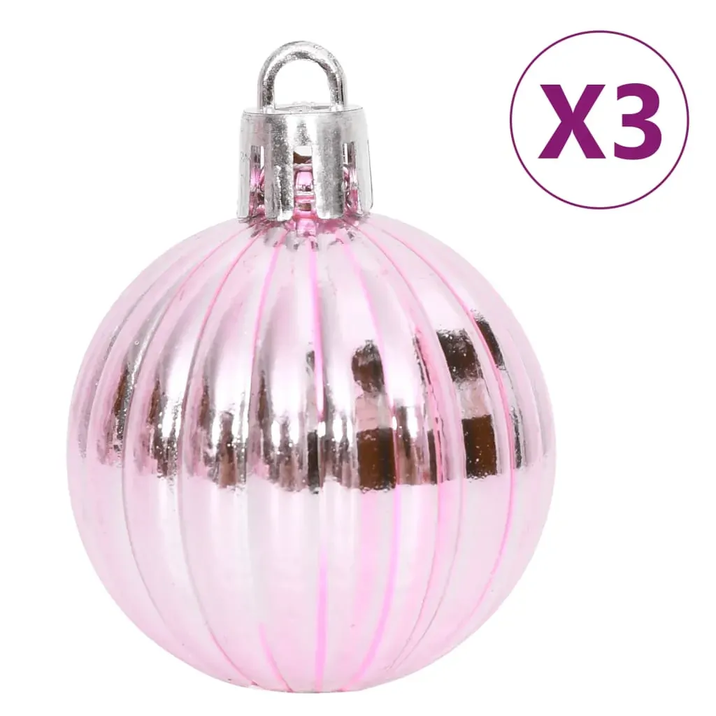 65 Piece Christmas Bauble Set Pink/Red/White Price