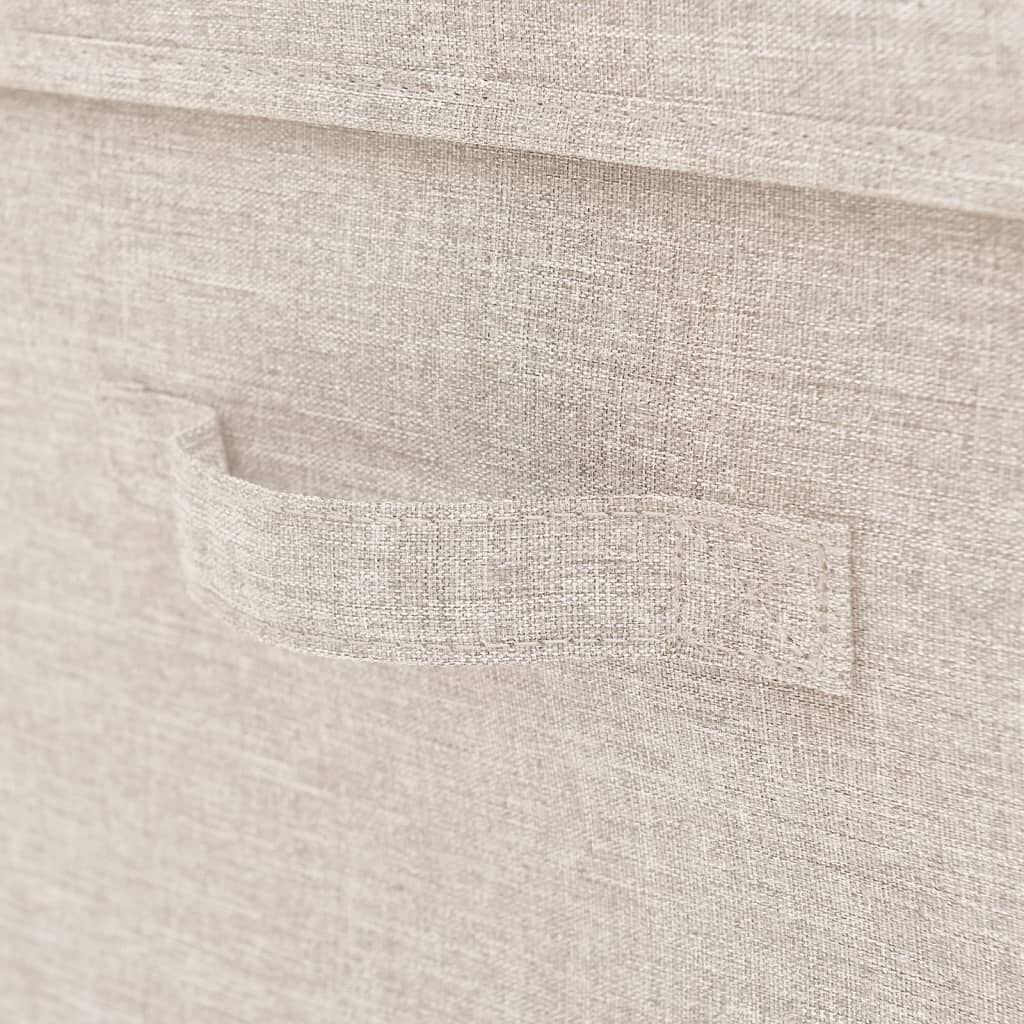 Stackable Storage Box Set of 3 Piece Fabric Cream Price