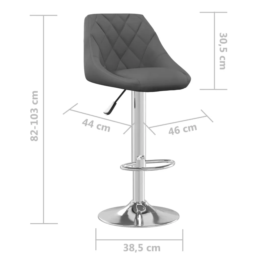 Bar Stool 2 Pcs Dark Grey Velvet Price