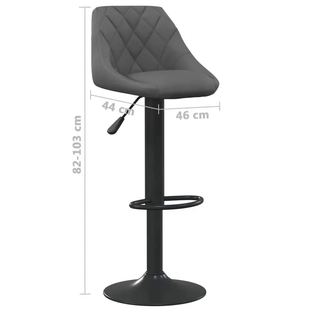 Bar Stools 2 pcs Dark Grey Velvet Price