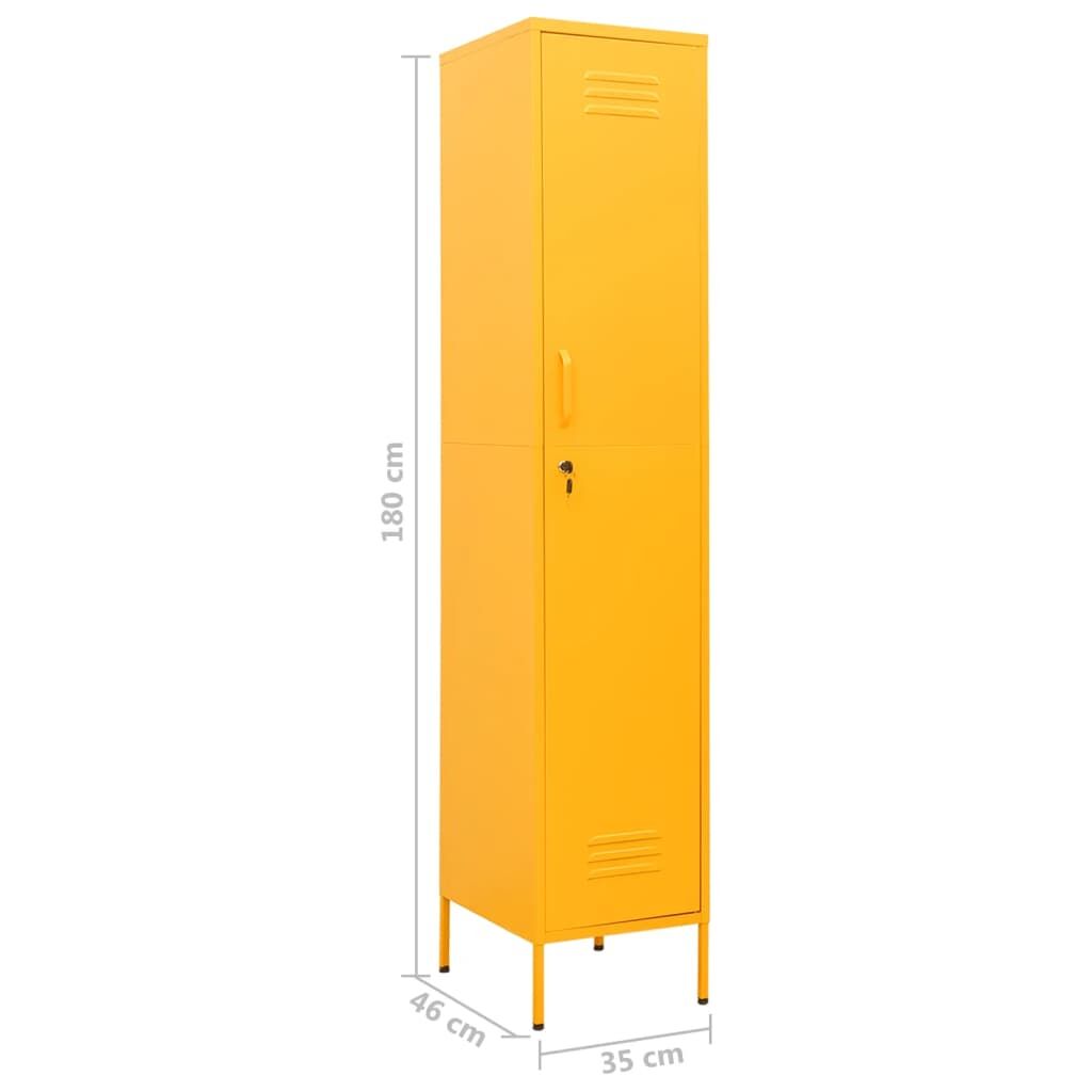 Locker Cabinet Mustard Yellow 35x46x180 cm Steel Price
