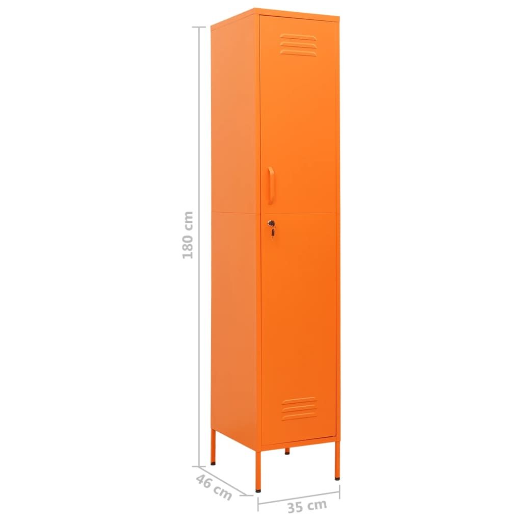 Locker Cabinet Orange 35x46x180 cm Steel Price