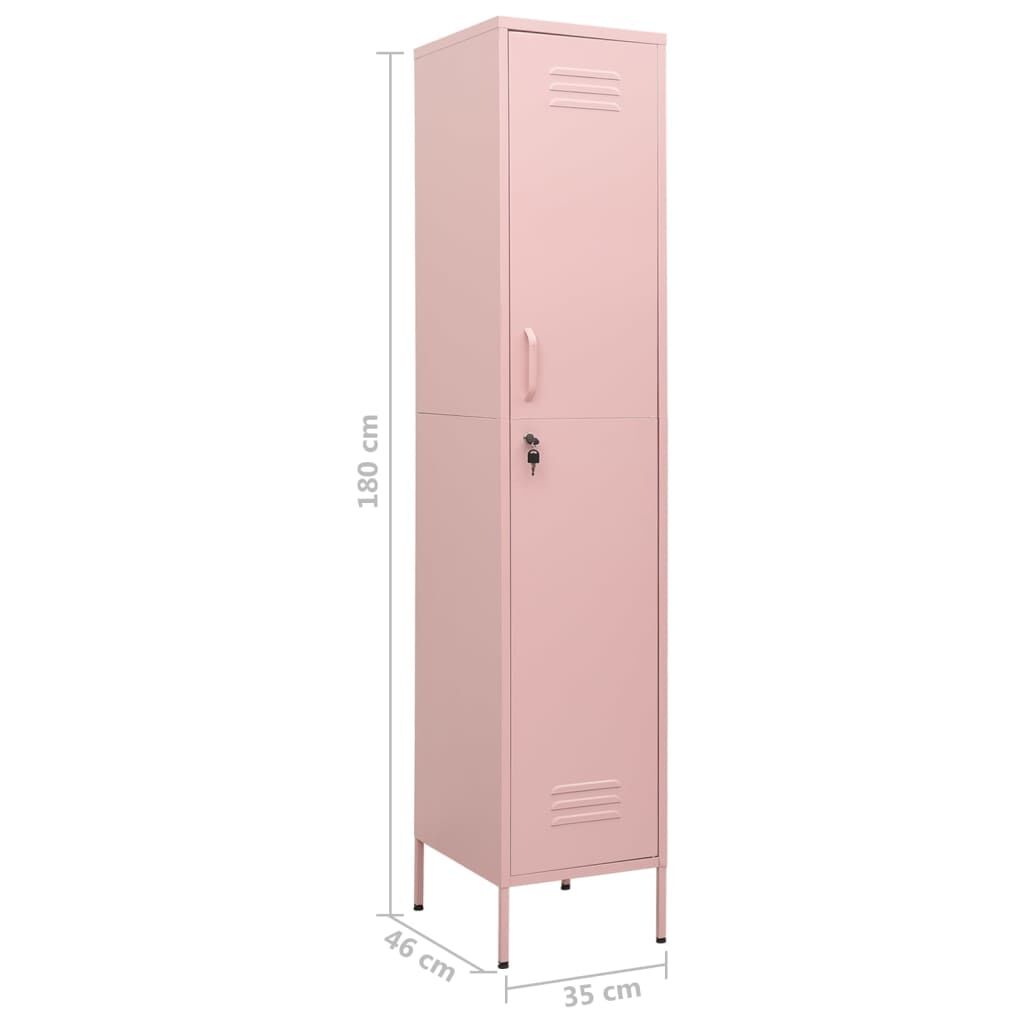 Locker Cabinet Pink 35x46x180 cm Steel Price
