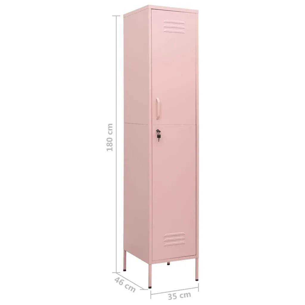 Locker Cabinet Pink 35x46x180 cm Steel Price