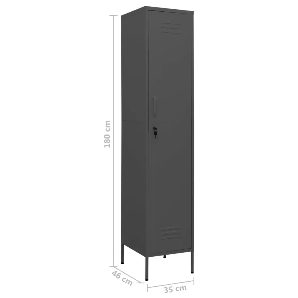 Locker Cabinet Anthracite 35x46x180 cm Steel Price