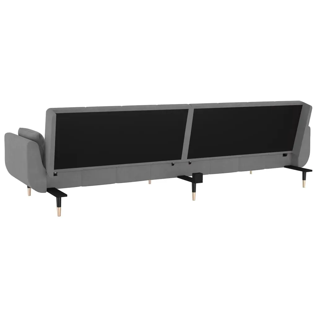 2-Seater Sofa Bed with Two Pillows Light Grey Velvet Price