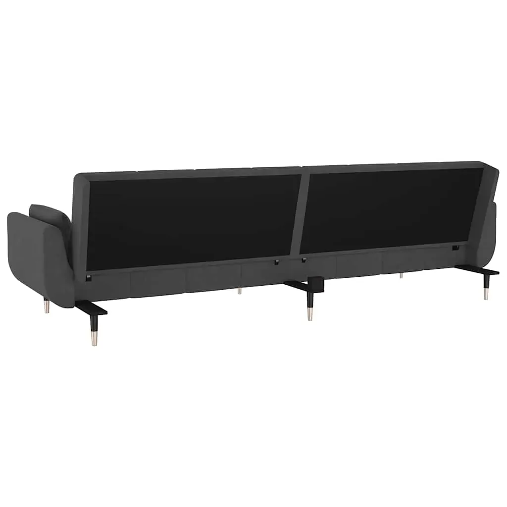 2-Seater Sofa Bed with Two Pillows Dark Grey Velvet Price