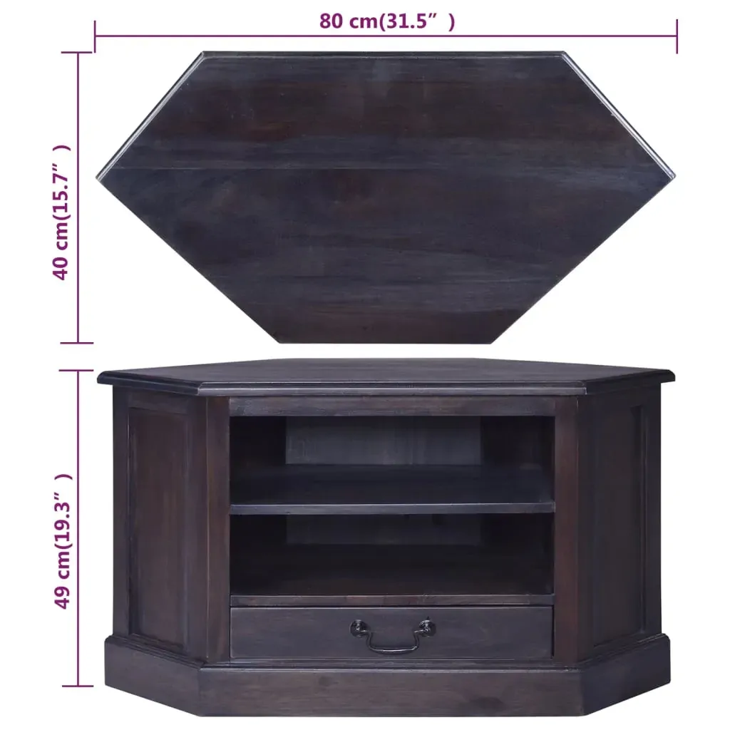 Corner TV Cabinet Light Black 80x40x49 cm Solid Wood Mahogany Price