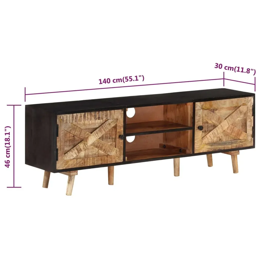 TV Cabinet 140x30x46 cm Rough Mango Wood and Solid Wood Acacia Price