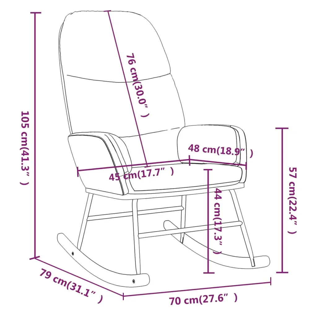 Rocking Chair Light Grey Fabric Price