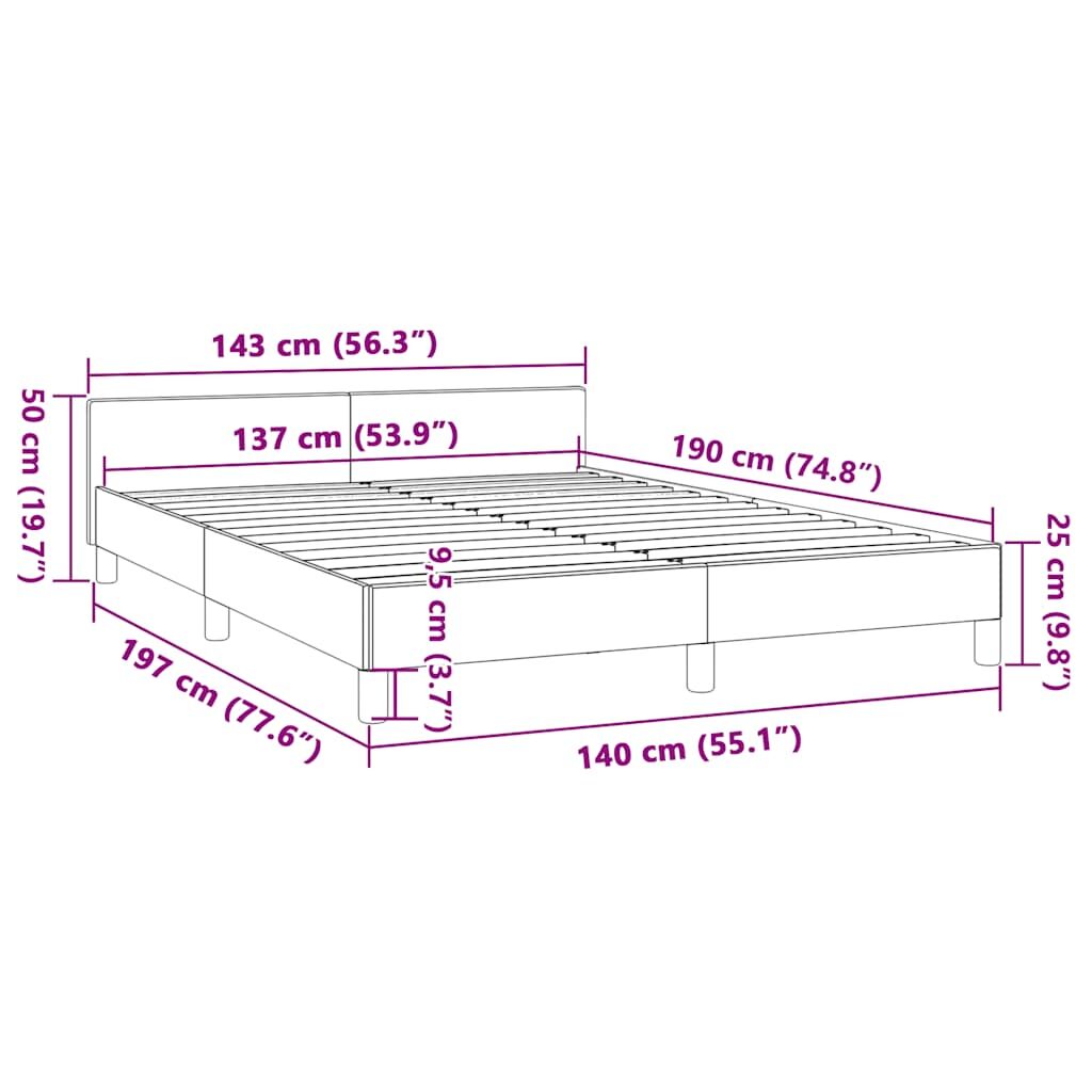 Bed Frame without Mattress Dark Grey Double Fabric Price