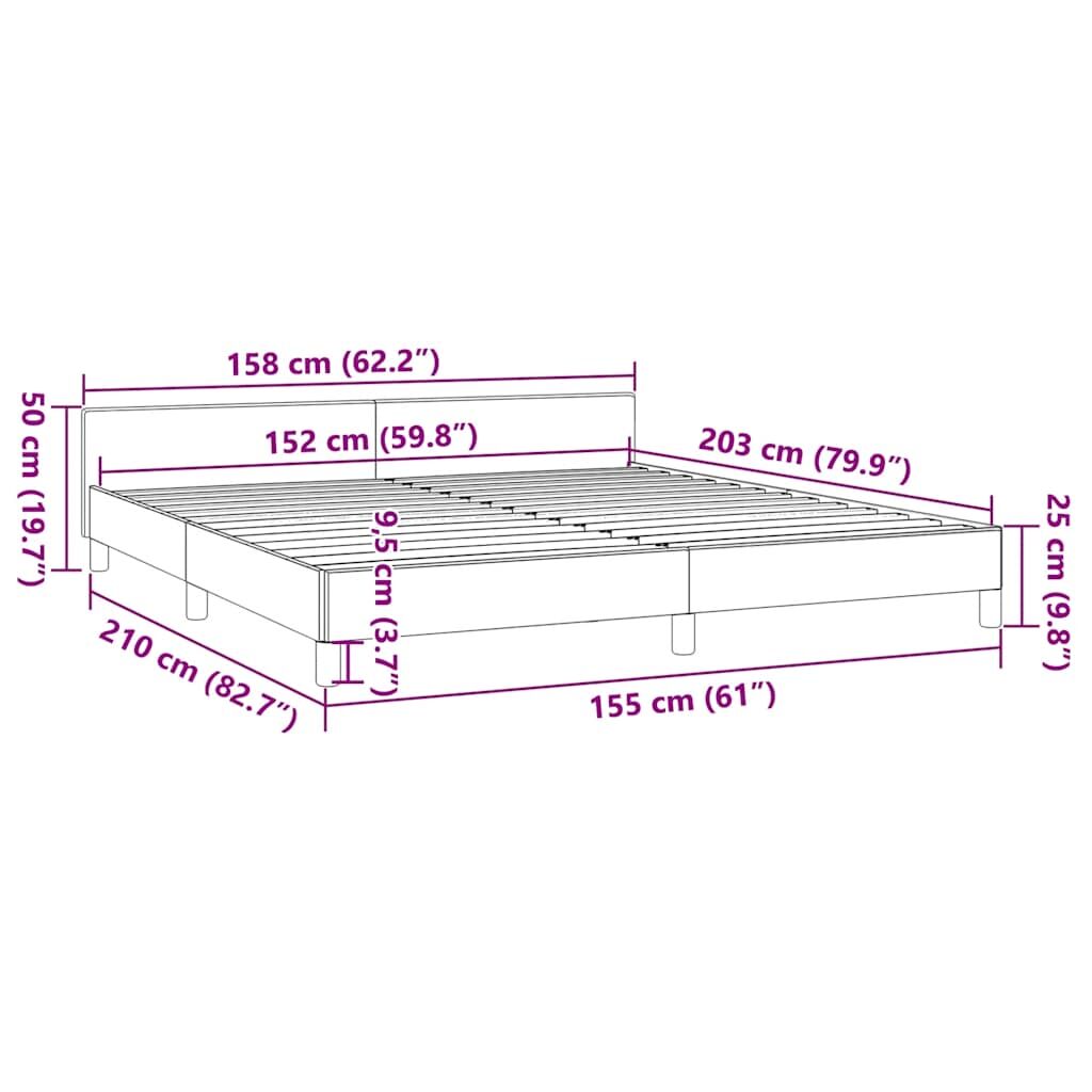 Bed Frame without Mattress Dark Grey Queen Fabric Price