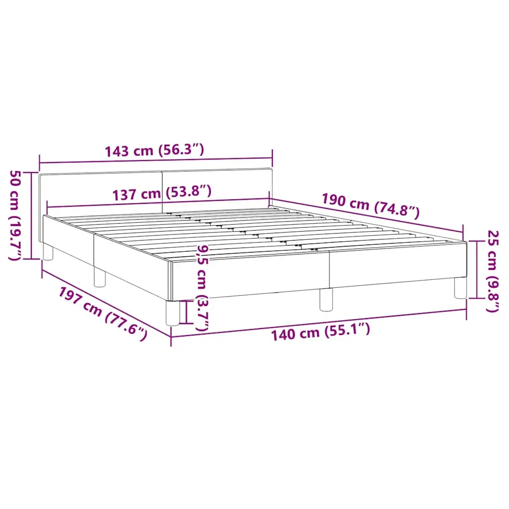 Bed Frame without Mattress Black Double Faux Leather Price