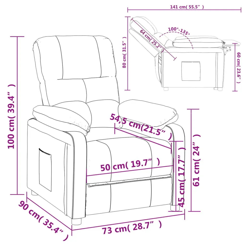 Recliner Chair Light Grey Fabric Price