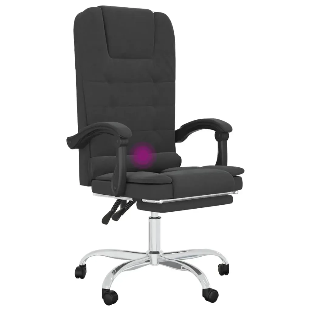 Massage Reclining Office Chair Black Faux Leather Price