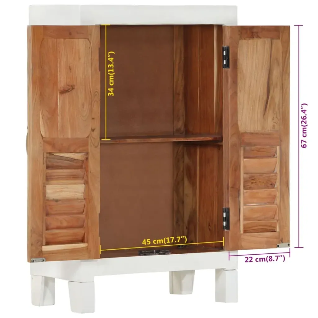 Sideboard White 55x30x90 cm Solid Wood Acacia Price