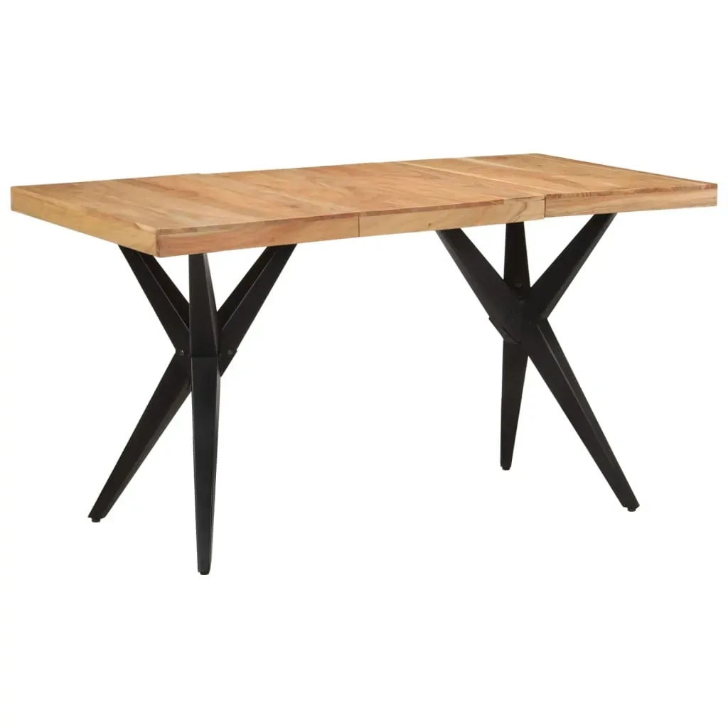 Dining Table Black 140x70x76 cm Solid Wood Acacia Price