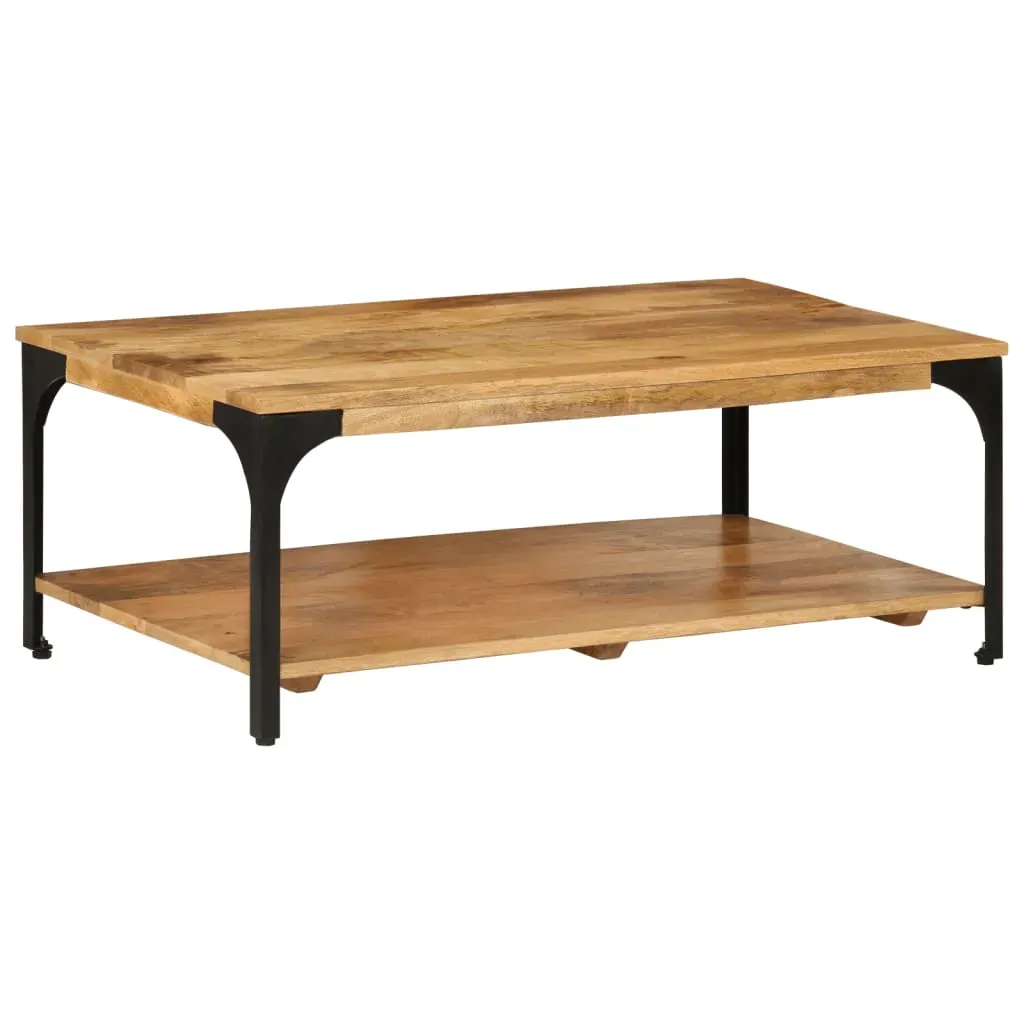 2-Layer Coffee Table 100x55x38 cm Solid Wood Mango and Steel Price