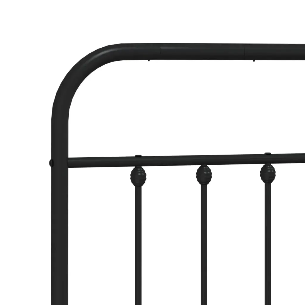 Metal Bed Frame without Mattress with Footboard Black 183x203 cm King Price