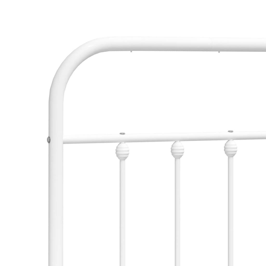 Metal Bed Frame without Mattress with Headboard White 183x203 cm King Price