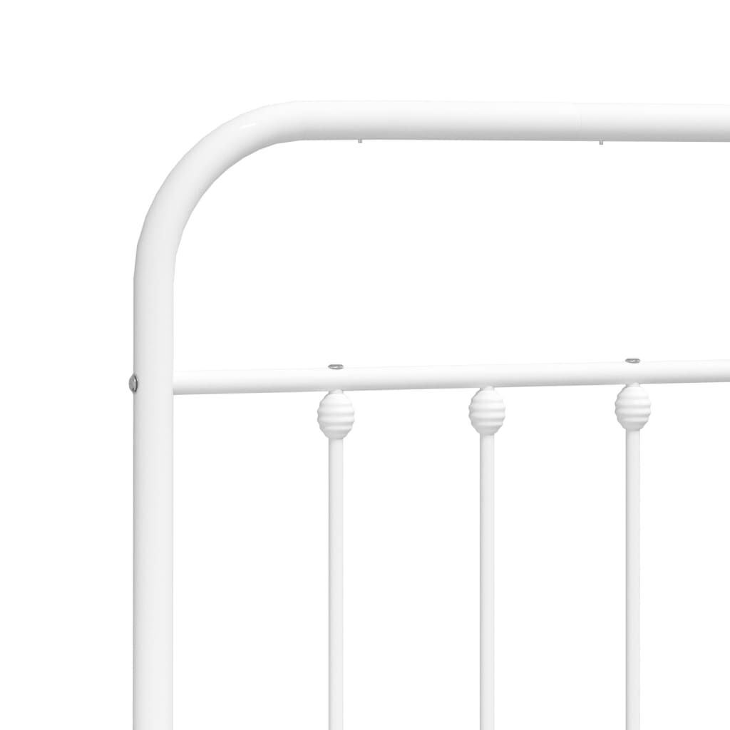 Metal Bed Frame without Mattress with Footboard White 183x203 cm King Price