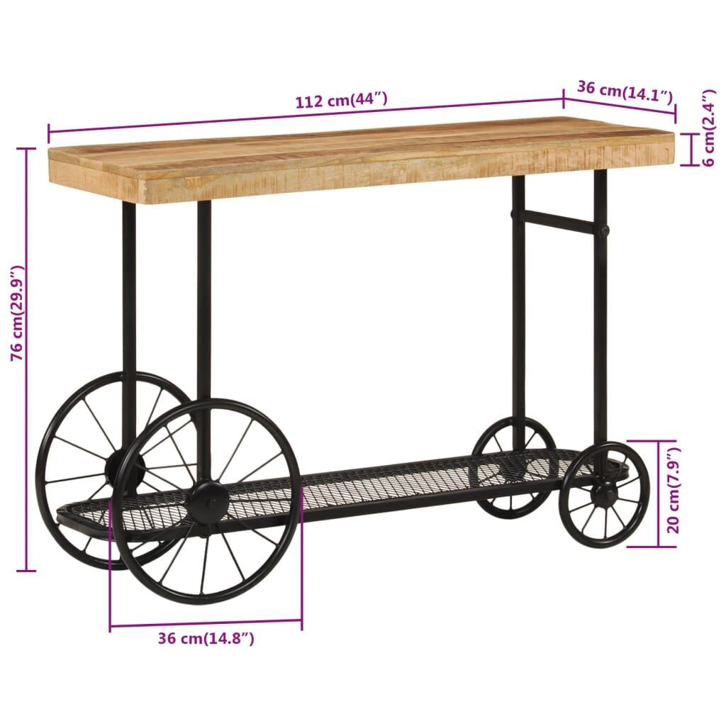 Console Table 112x36x76 cm Solid Wood Mango and Iron Price