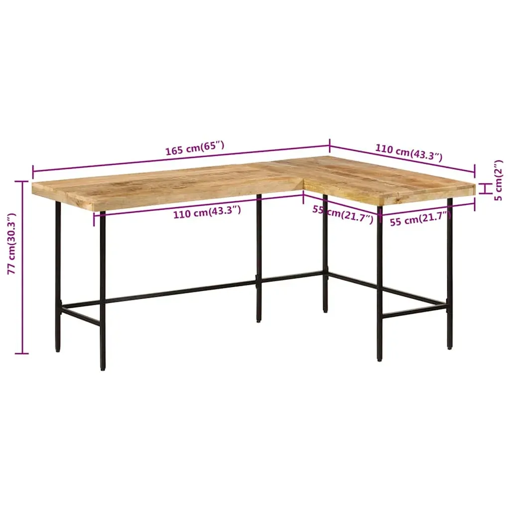 Desk 165x110x77 cm Solid Wood Mango and Iron Price