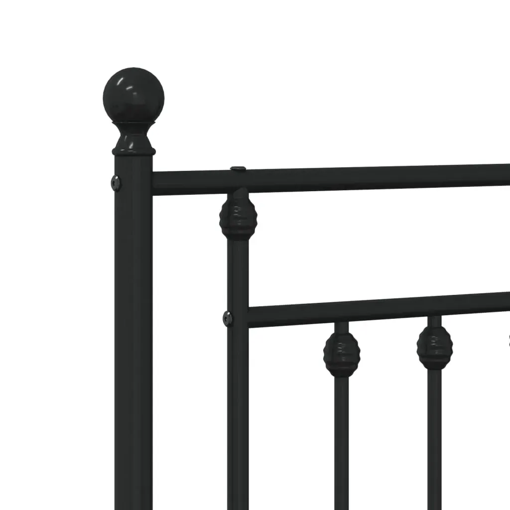 Metal Bed Frame without Mattress with Footboard Black 90x190 cm Price