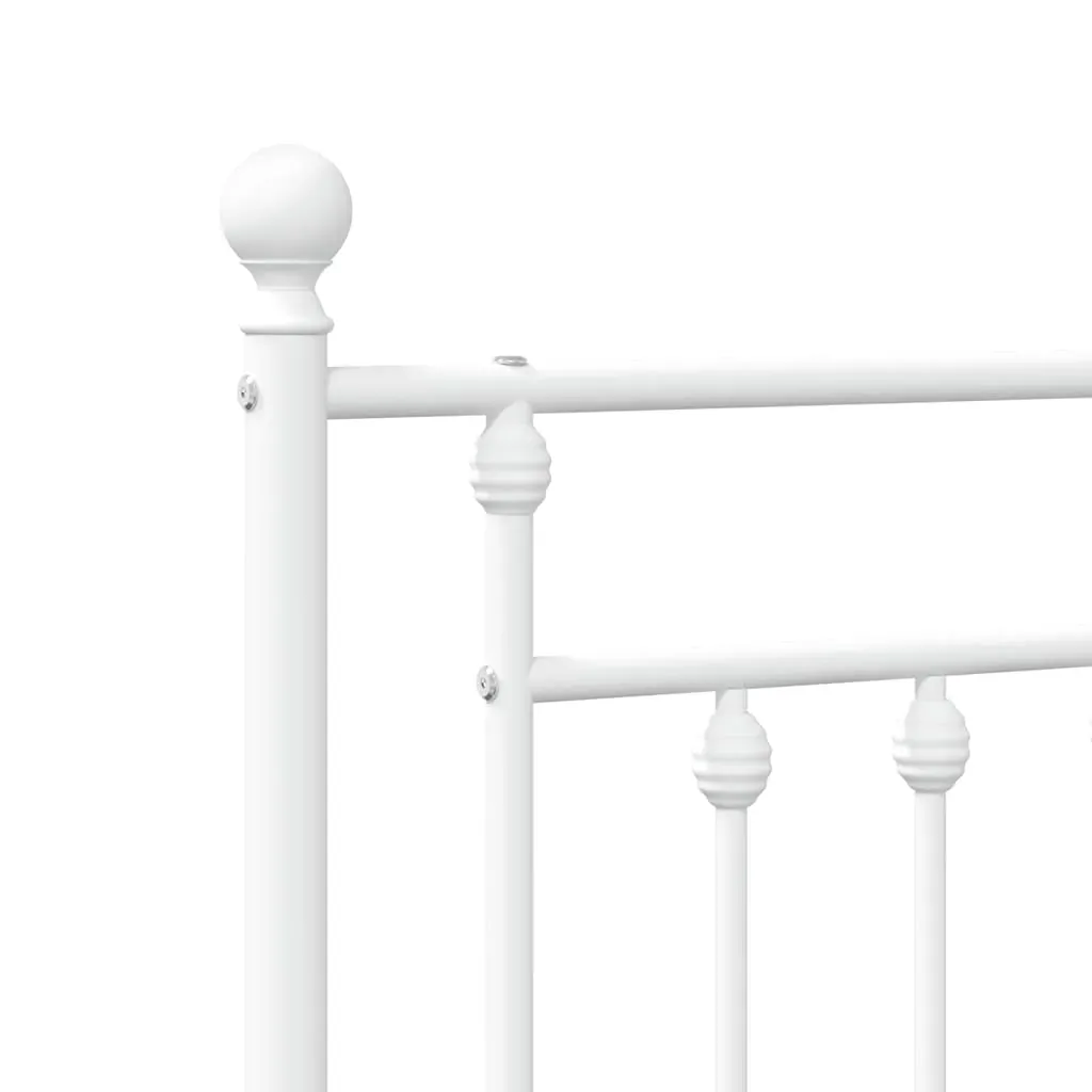 Metal Bed Frame without Mattress with Headboard White 150x200 cm Price