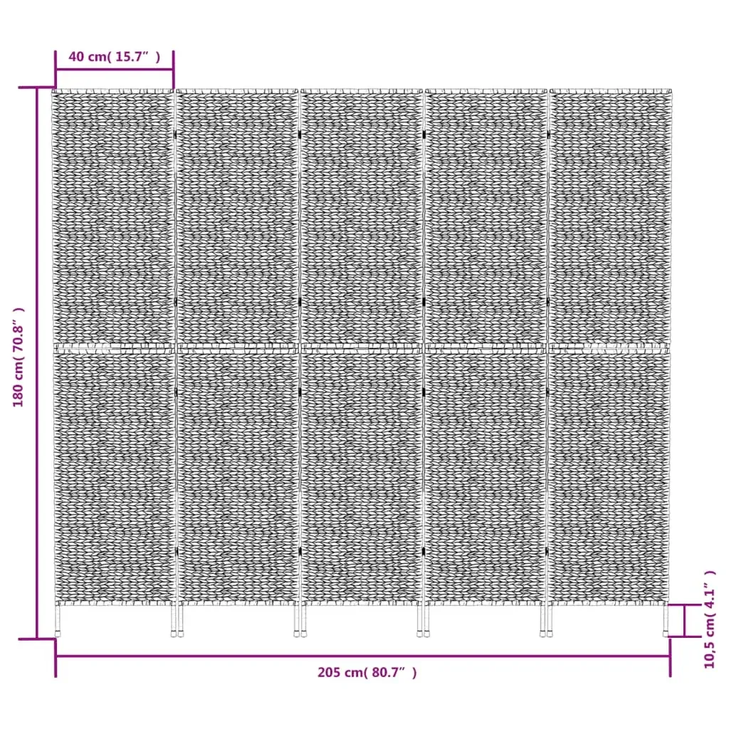 Room Divider 5-Panel 205x180 cm Water Hyacinth Price
