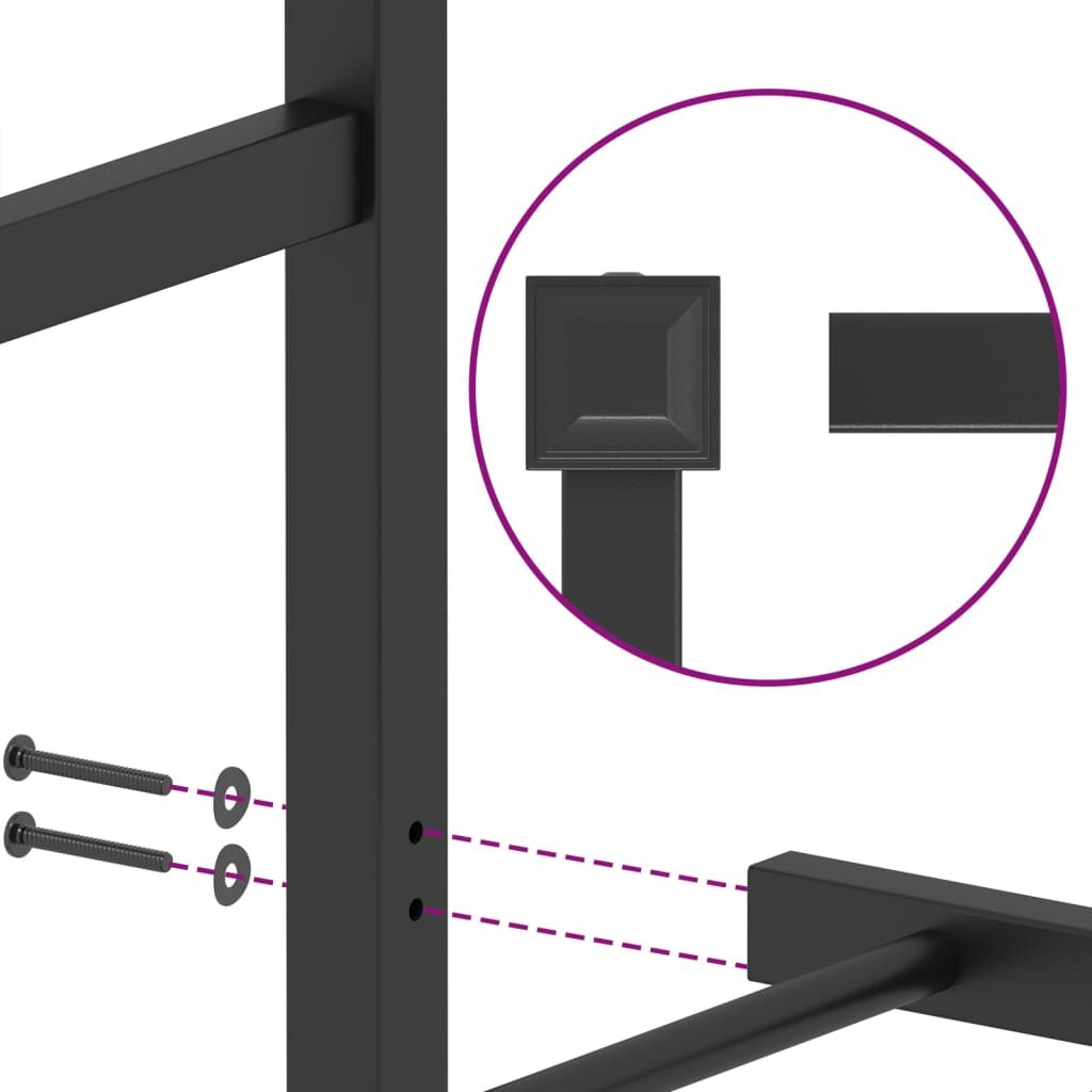 Metal Bed Frame without Mattress with Headboard Black 183x203 cm King Price