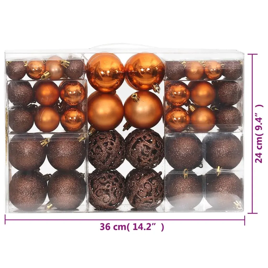 Christmas Baubles 100 pcs Brown 3 / 4 / 6 cm Price
