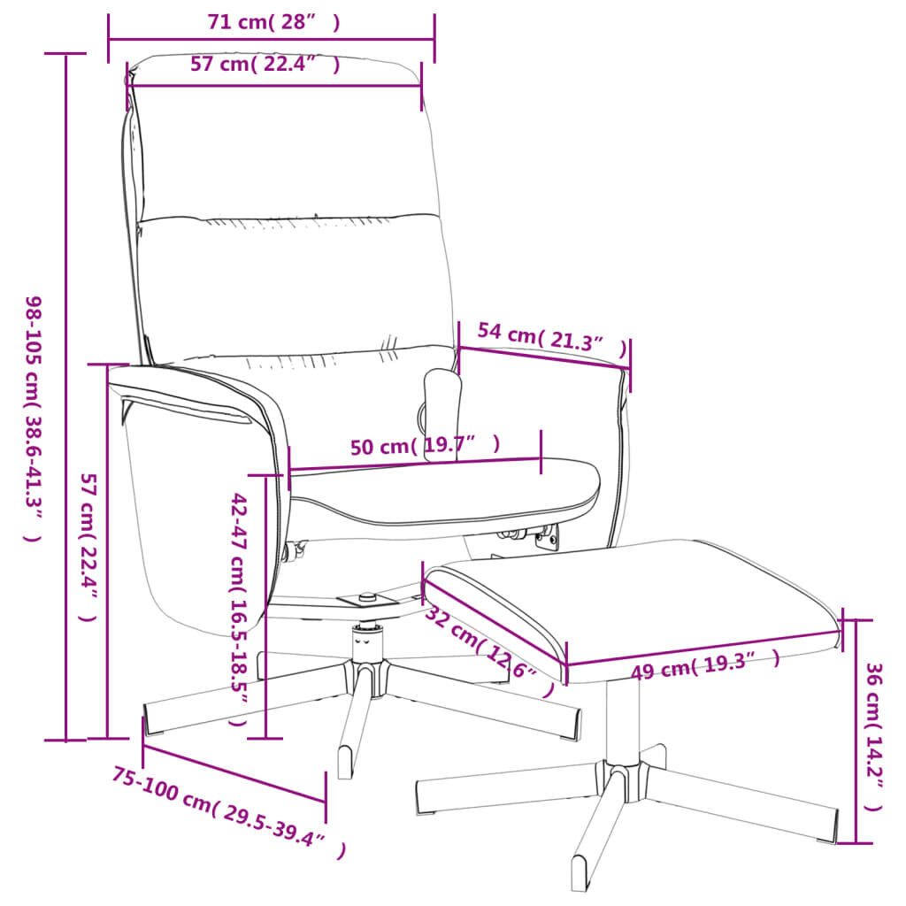 Massage Recliner Chair with Footstool Dark Grey Fabric Price