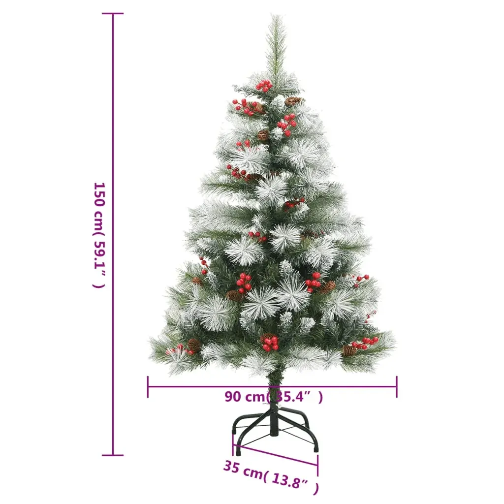 Artificial Hinged Christmas Tree with Cones and Berries 150 cm Price