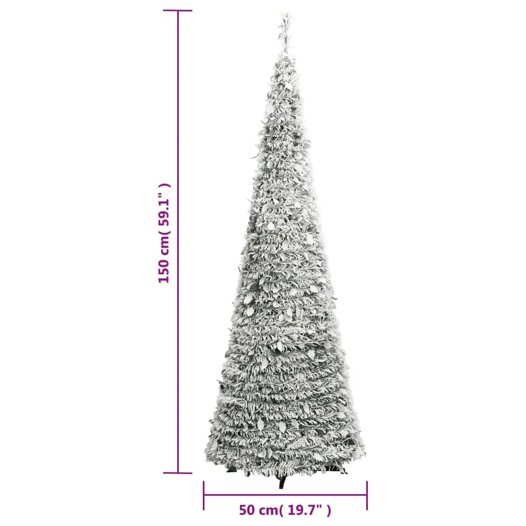 Artificial Christmas Tree Pop-up Flocked Snow 100 LEDs 150 cm Price