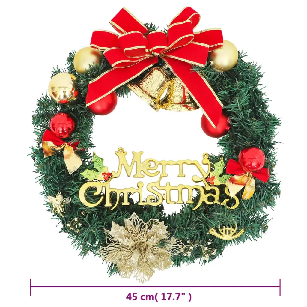 Christmas Wreath with 20 LEDs Green 45 cm Price