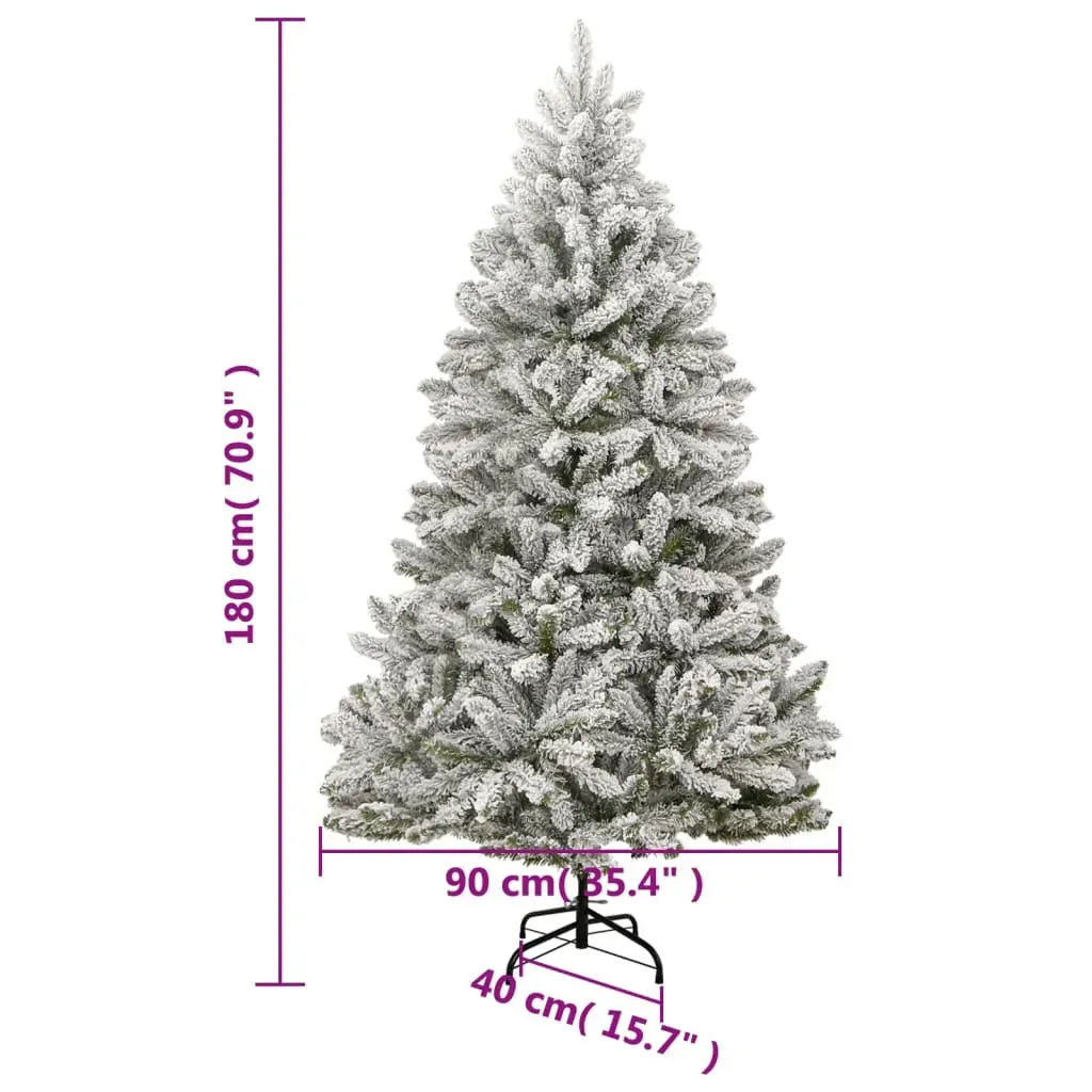 Artificial Hinged Christmas Tree with Flocked Snow 180 cm Price