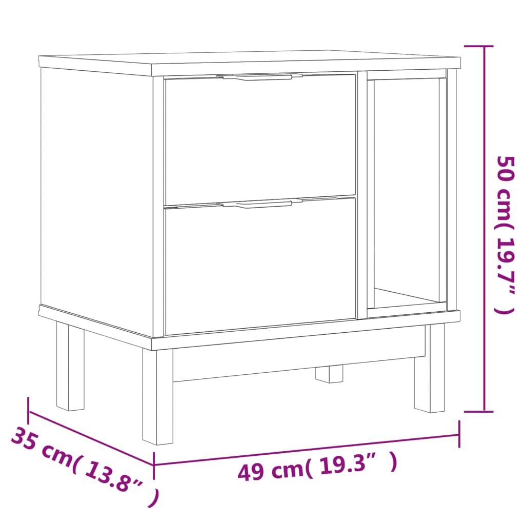 Bedside Cabinet FLAM 49x35x50 cm Solid Wood Pine Price