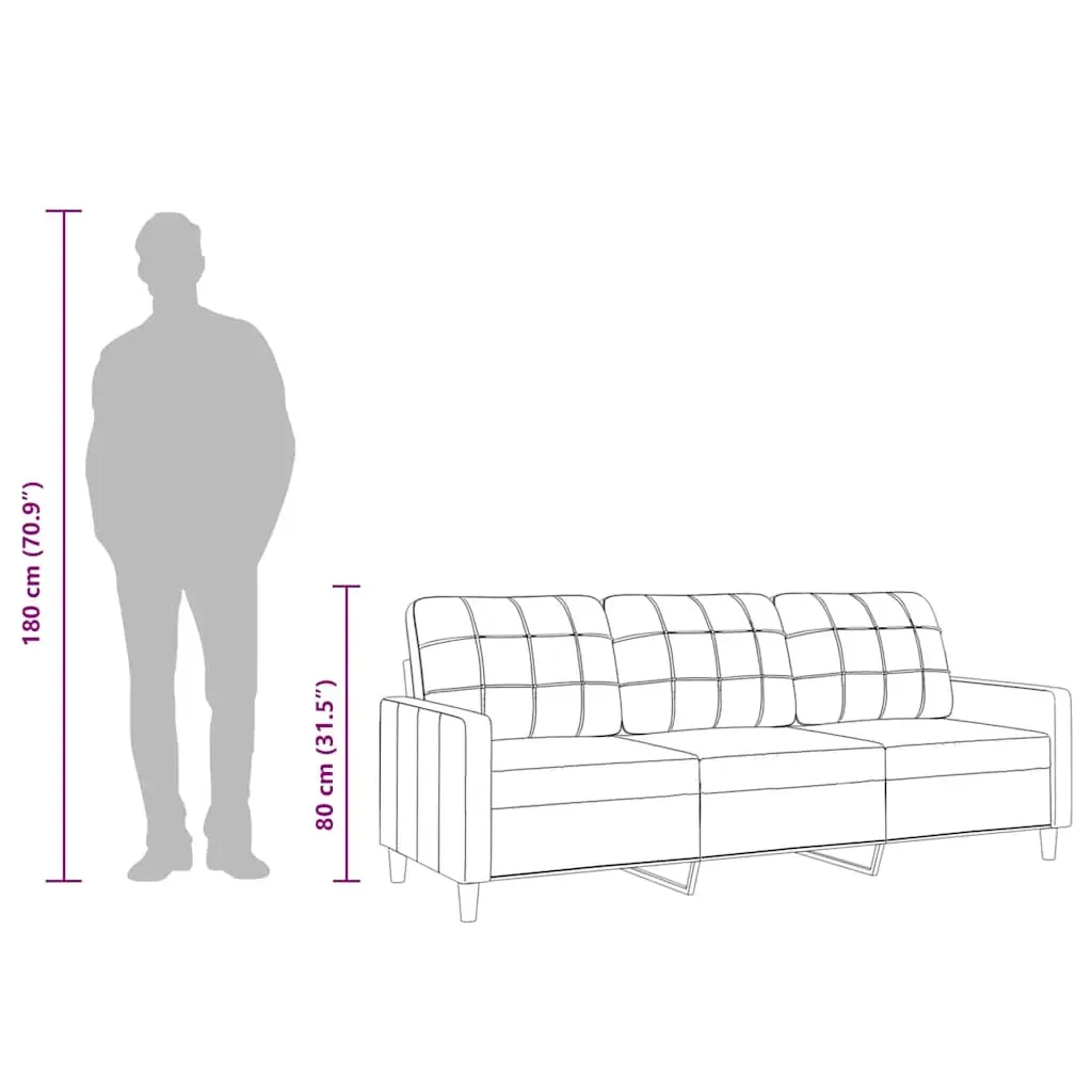 3-Seater Sofa Dark Grey 180 cm Fabric Price