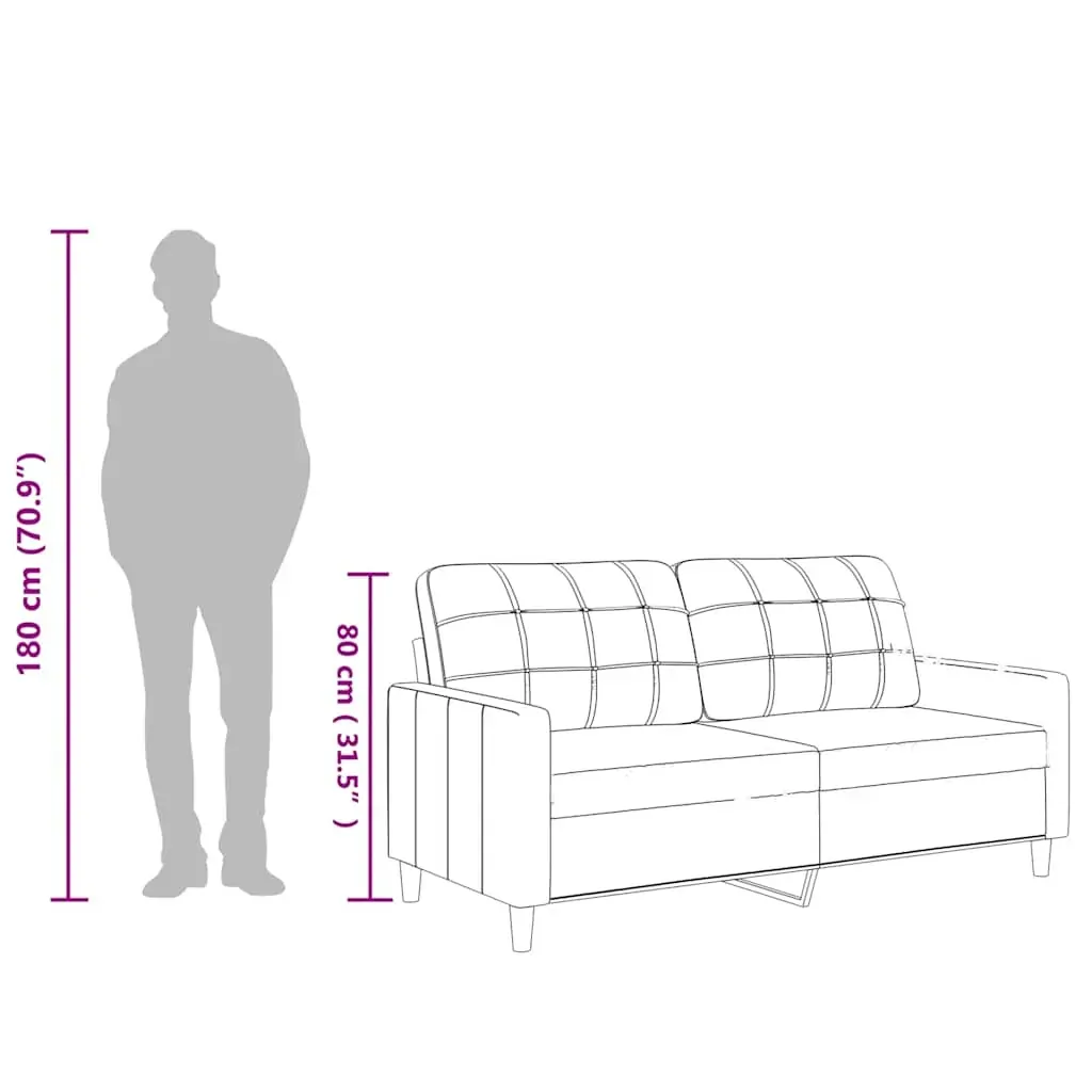 2-Seater Sofa Grey 140 cm Faux Leather Price