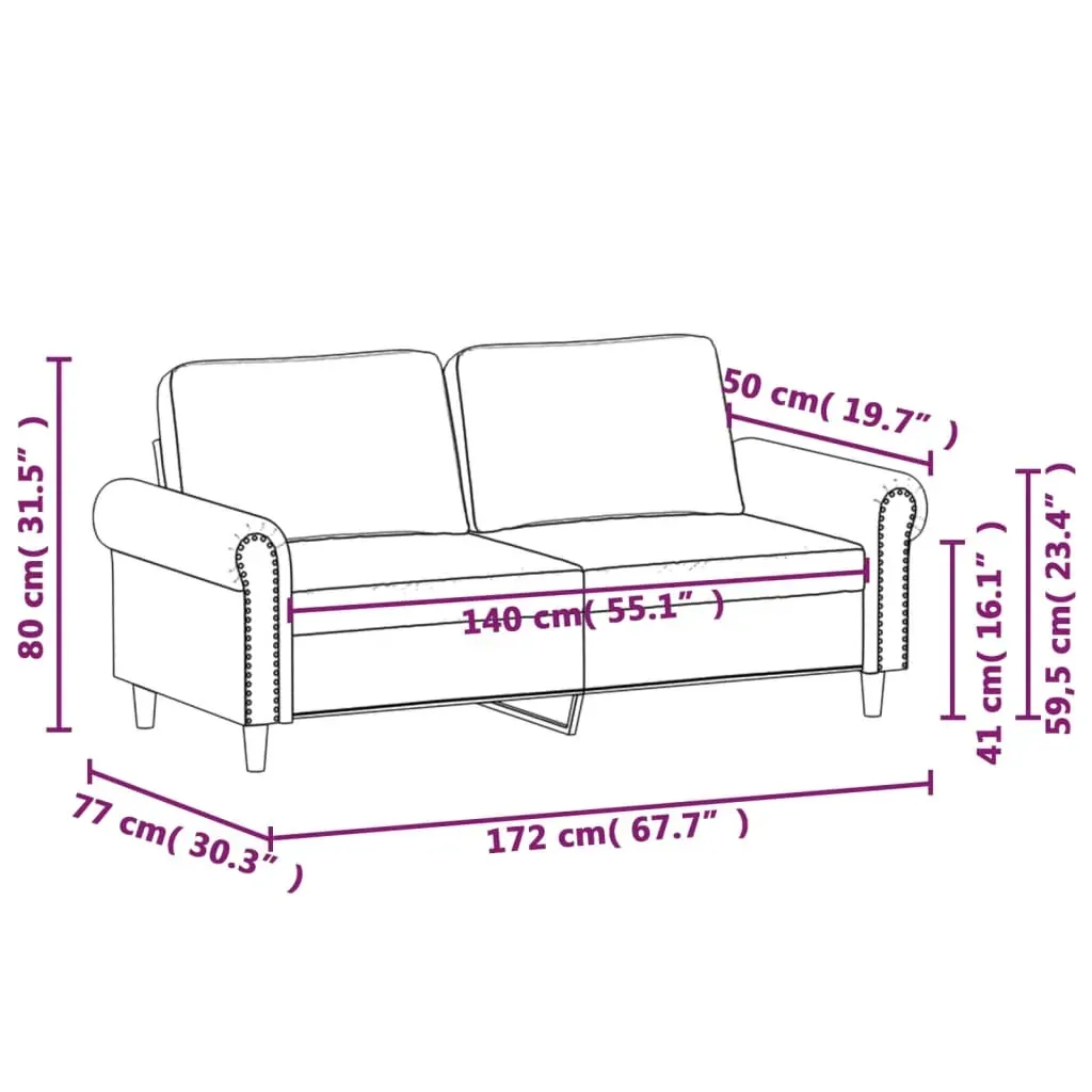 2-Seater Sofa Dark Grey 140 cm Velvet Price