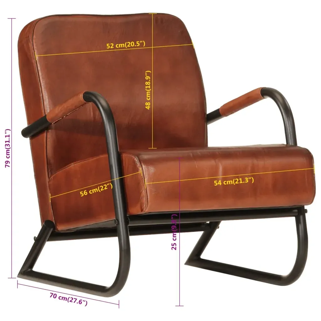 Sofa Chair Brown Real Leather Price
