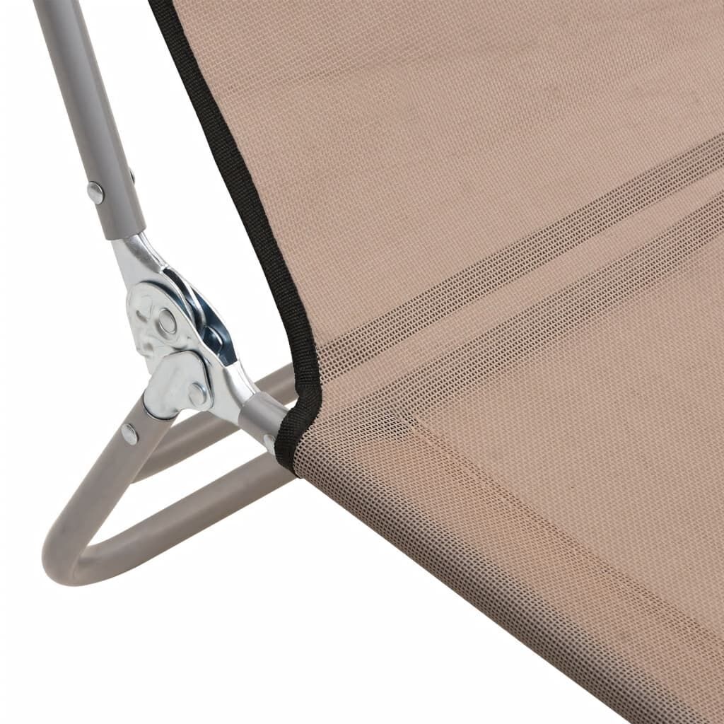 Folding Sun Loungers 2 pcs Taupe Textilene and Steel Price
