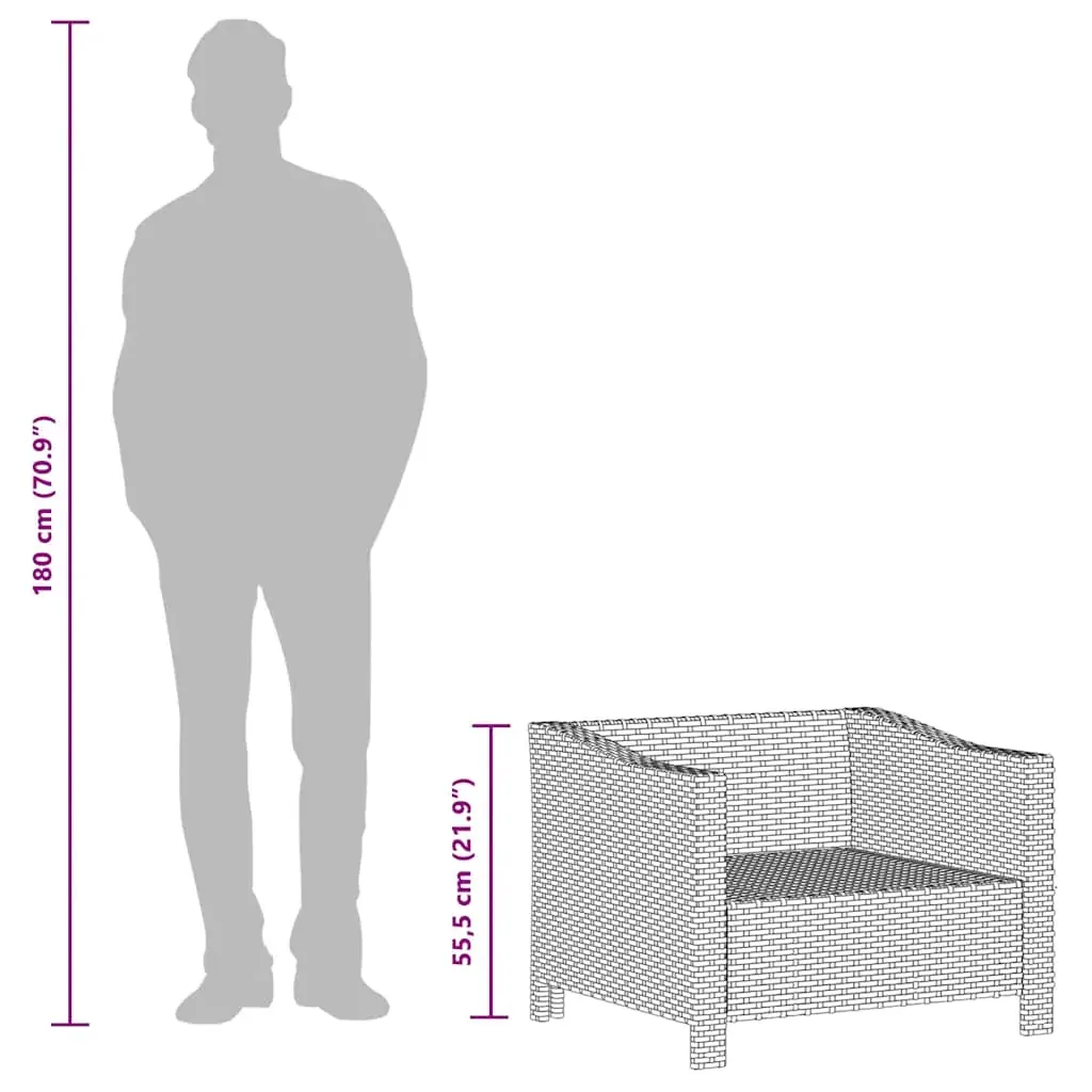 Garden Armchair with Cushion Grey Poly Rattan Price