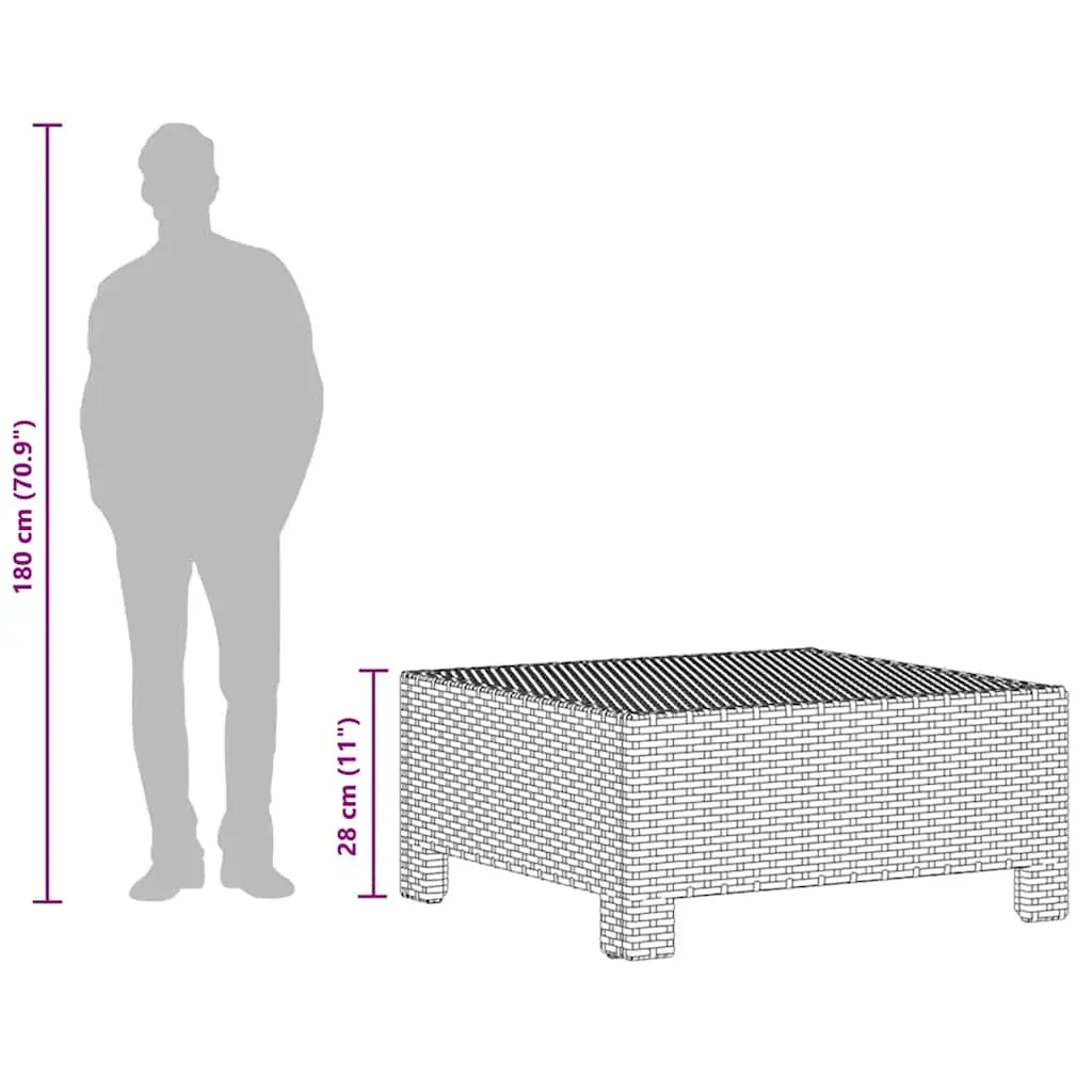 Garden Footrest with Cushion Grey Poly Rattan Price
