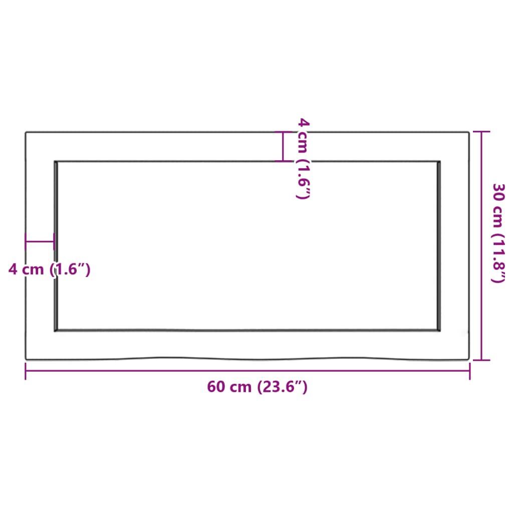 Wall Shelf Light Brown 60x30x(2-4) cm Treated Solid Wood Oak Price